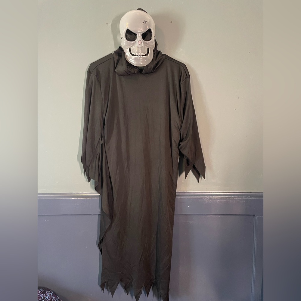 Kids Skeleton Costume with Mask - Black